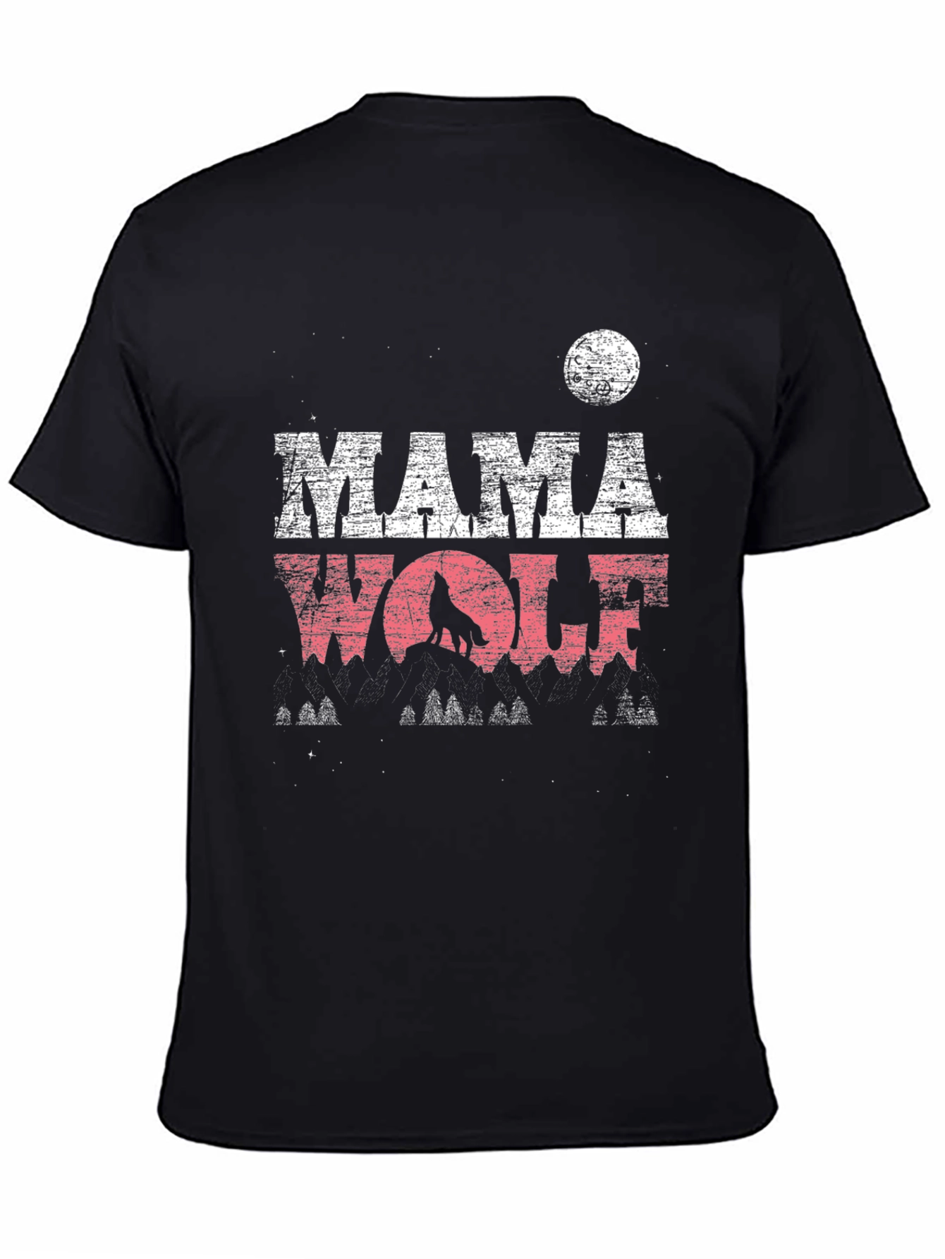 Mama Wolf Graphic Tee - Distressed Design