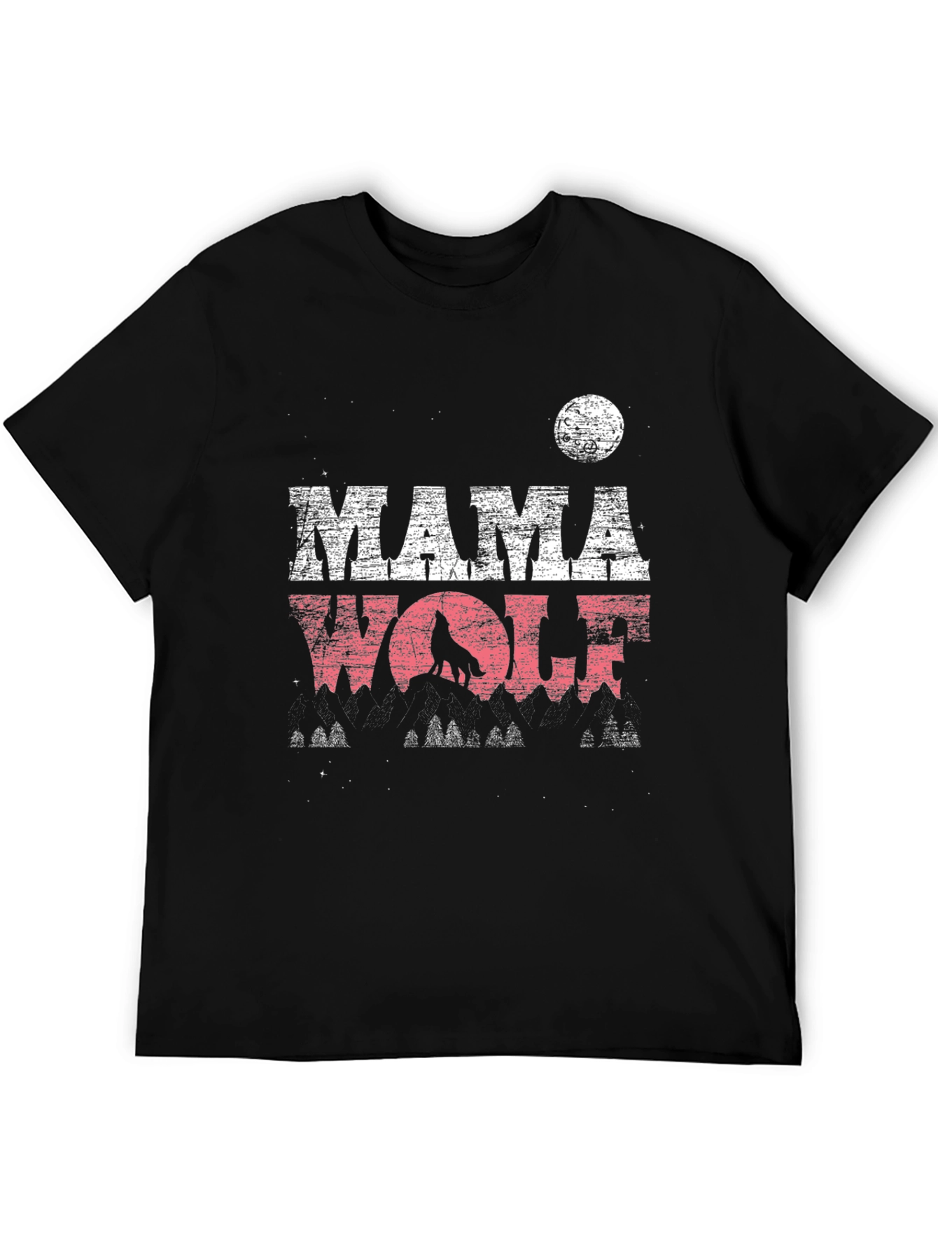 Mama Wolf Graphic Tee - Distressed Design