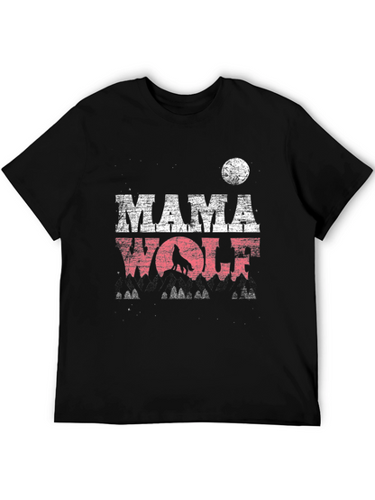 Mama Wolf Graphic Tee - Distressed Design