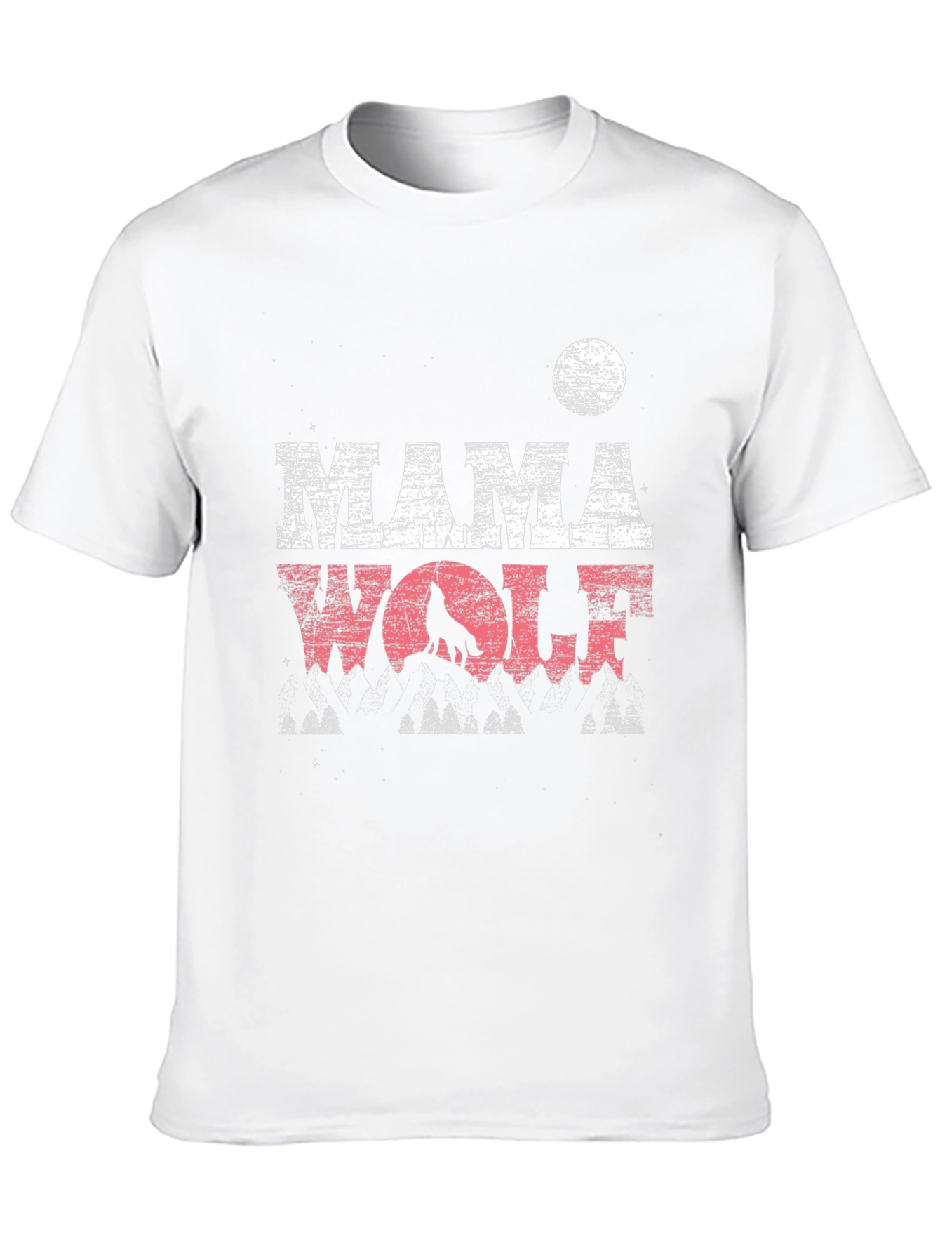 Mama Wolf Graphic Tee - Distressed Design