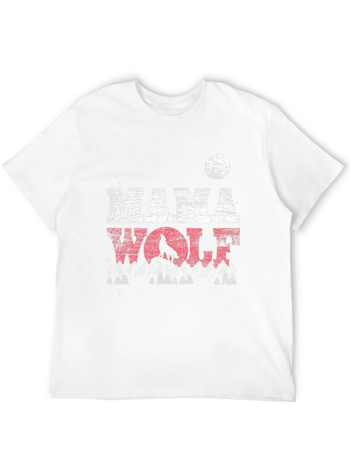 Mama Wolf Graphic Tee - Distressed Design