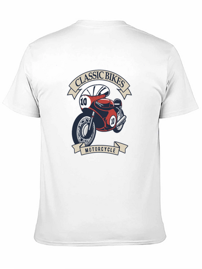 Classic Bikes Motorcycle Graphic T-Shirt - Black