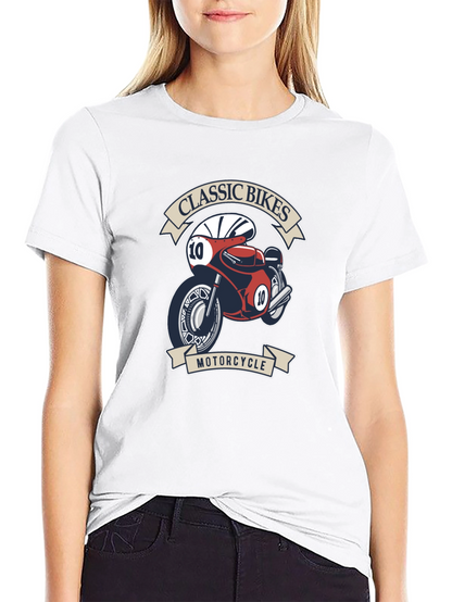 Classic Bikes Motorcycle Graphic T-Shirt - Black
