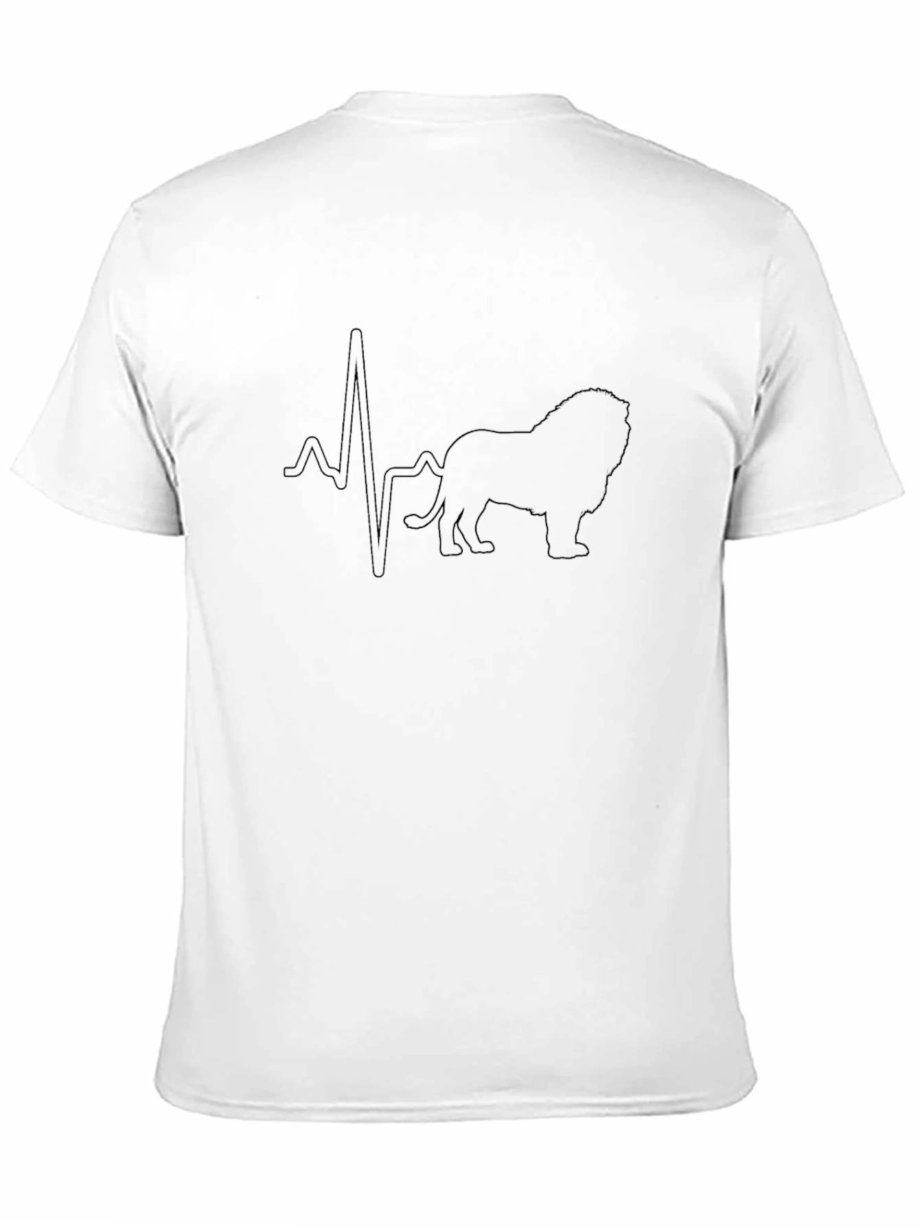 Lion Heartbeat Graphic Tee - Black Cotton