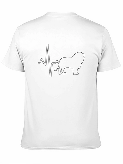 Lion Heartbeat Graphic Tee - Black Cotton