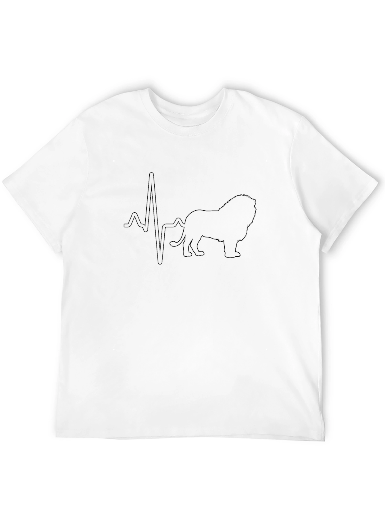 Lion Heartbeat Graphic Tee - Black Cotton