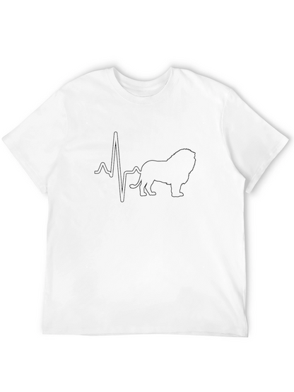 Lion Heartbeat Graphic Tee - Black Cotton