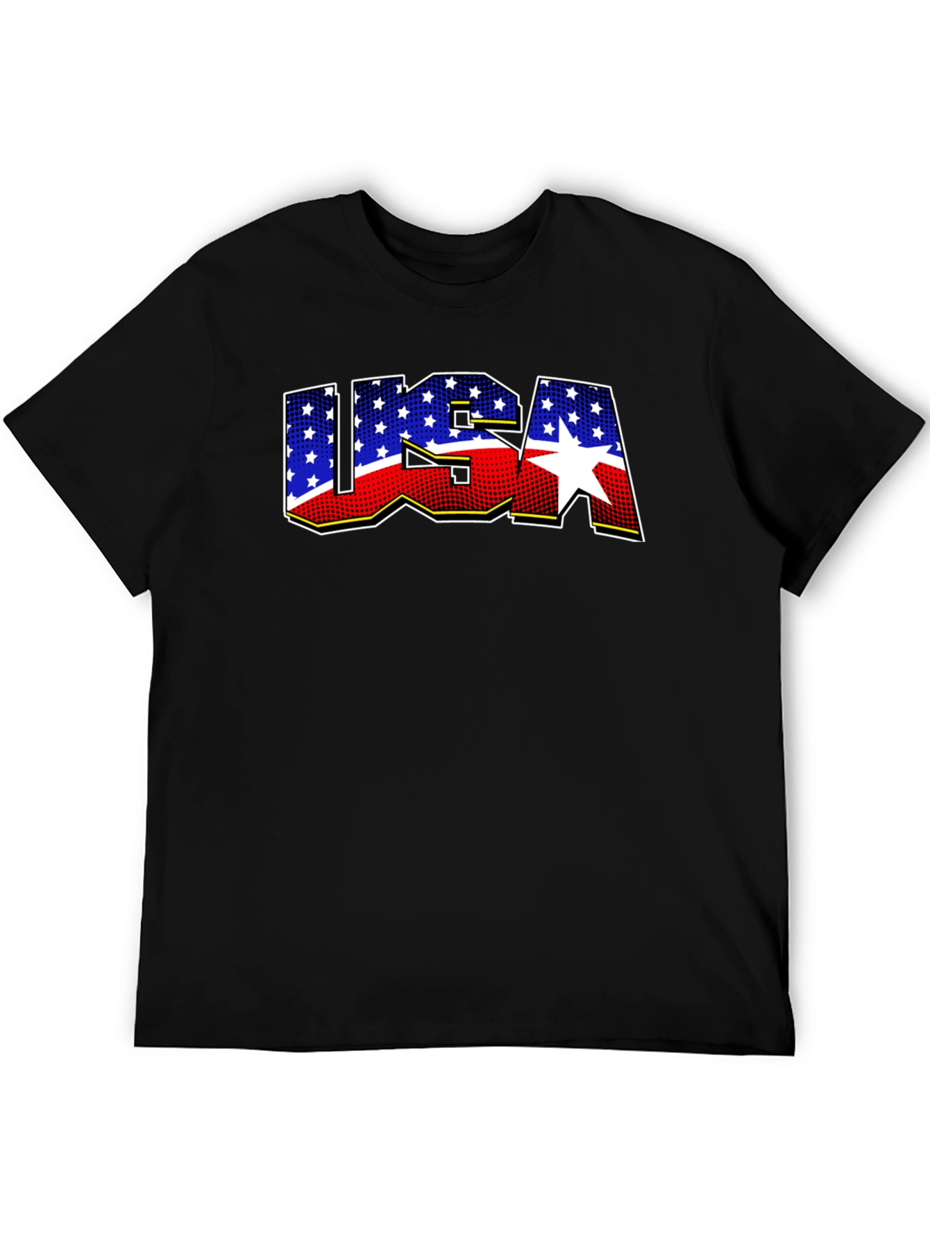 USA Patriotic Graphic T-Shirt - Black