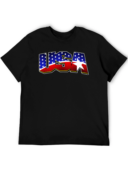 USA Patriotic Graphic T-Shirt - Black