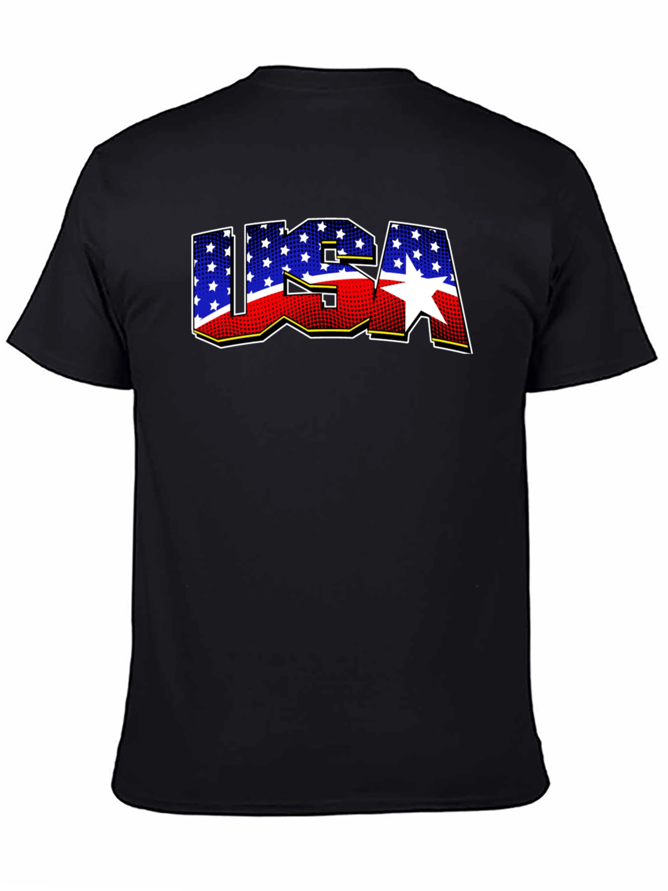 USA Patriotic Graphic T-Shirt - Black