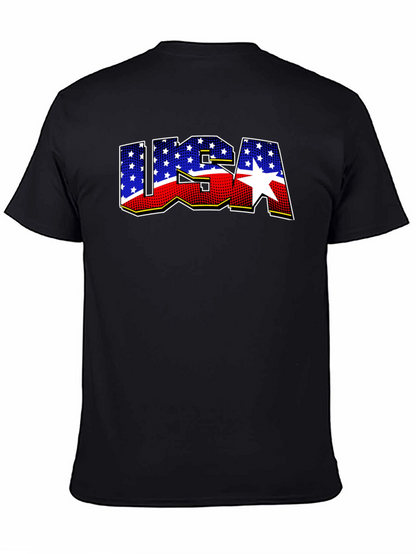 USA Patriotic Graphic T-Shirt - Black