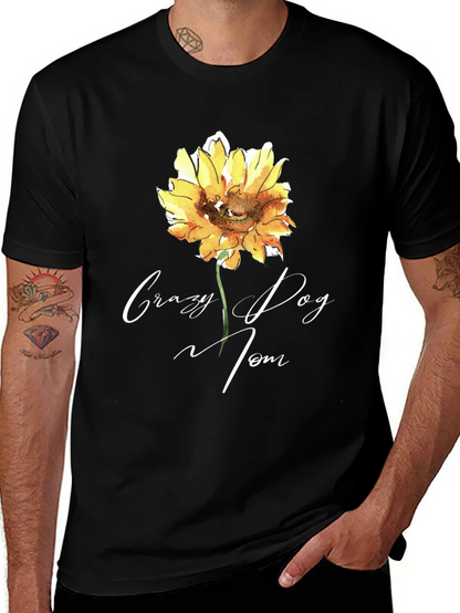 Crazy Dog Mom Sunflower T-Shirt
