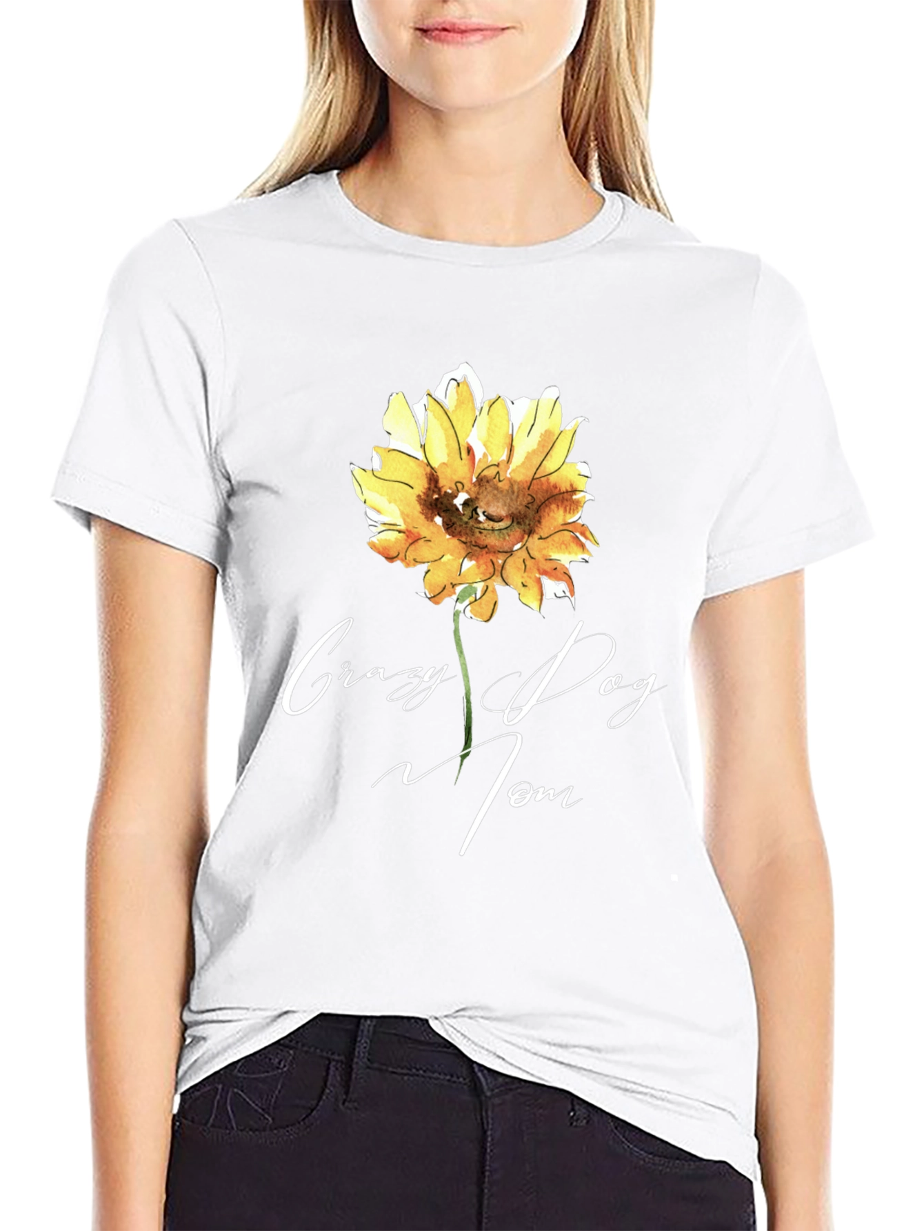 Crazy Dog Mom Sunflower T-Shirt