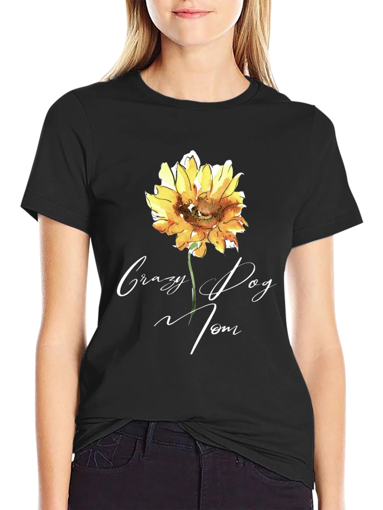 Crazy Dog Mom Sunflower T-Shirt