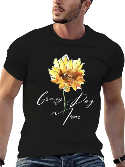 Crazy Dog Mom Sunflower T-Shirt