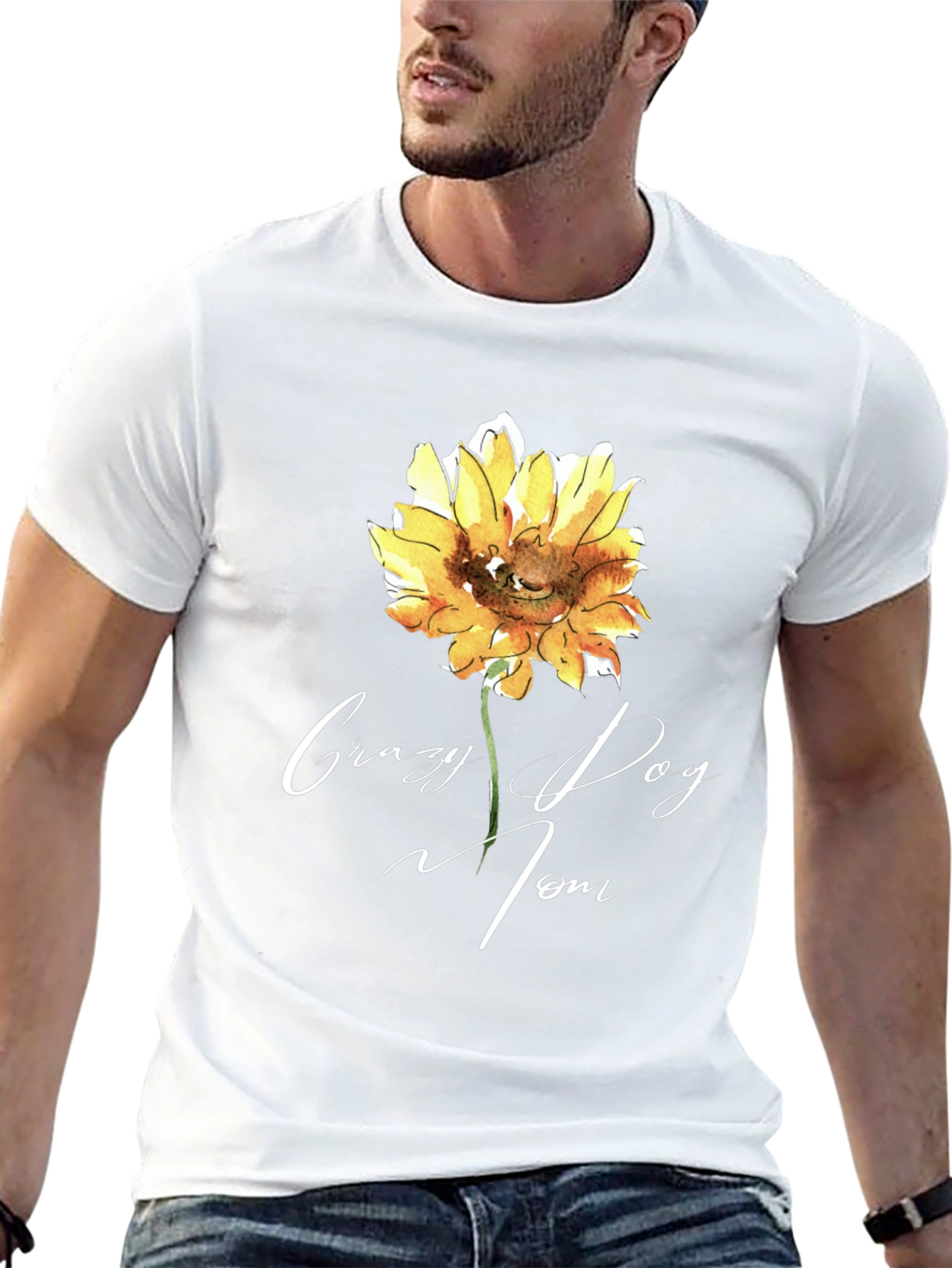 Crazy Dog Mom Sunflower T-Shirt