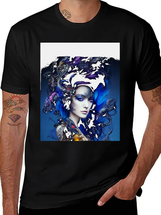 Artistic Woman Graphic T-Shirt - Unique Design Tee