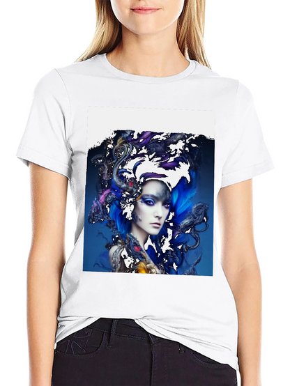 Artistic Woman Graphic T-Shirt - Unique Design Tee