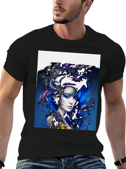 Artistic Woman Graphic T-Shirt - Unique Design Tee