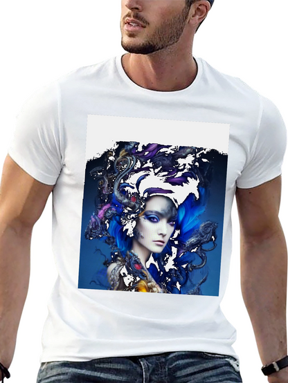 Artistic Woman Graphic T-Shirt - Unique Design Tee