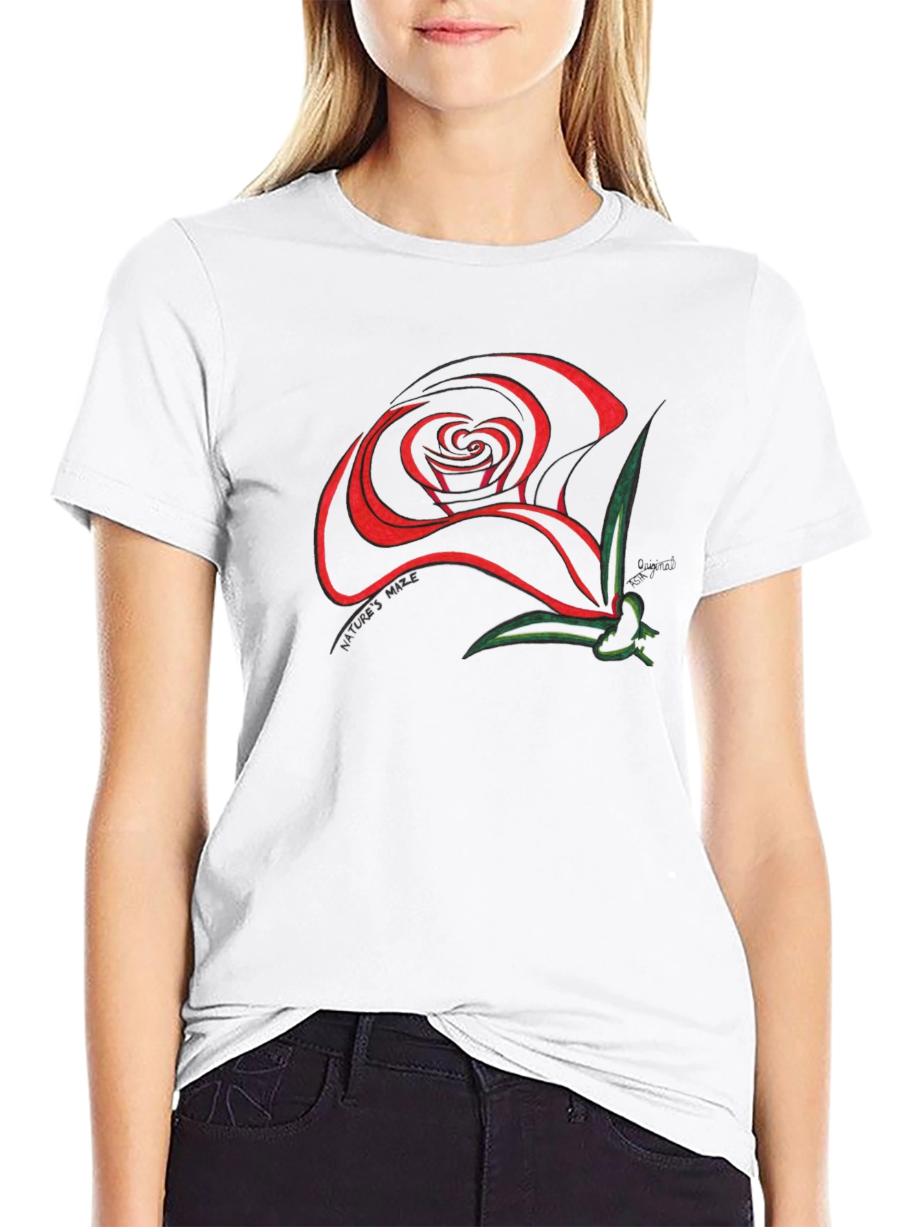 Abstract Rose Graphic T-Shirt - Unisex Cotton Tee