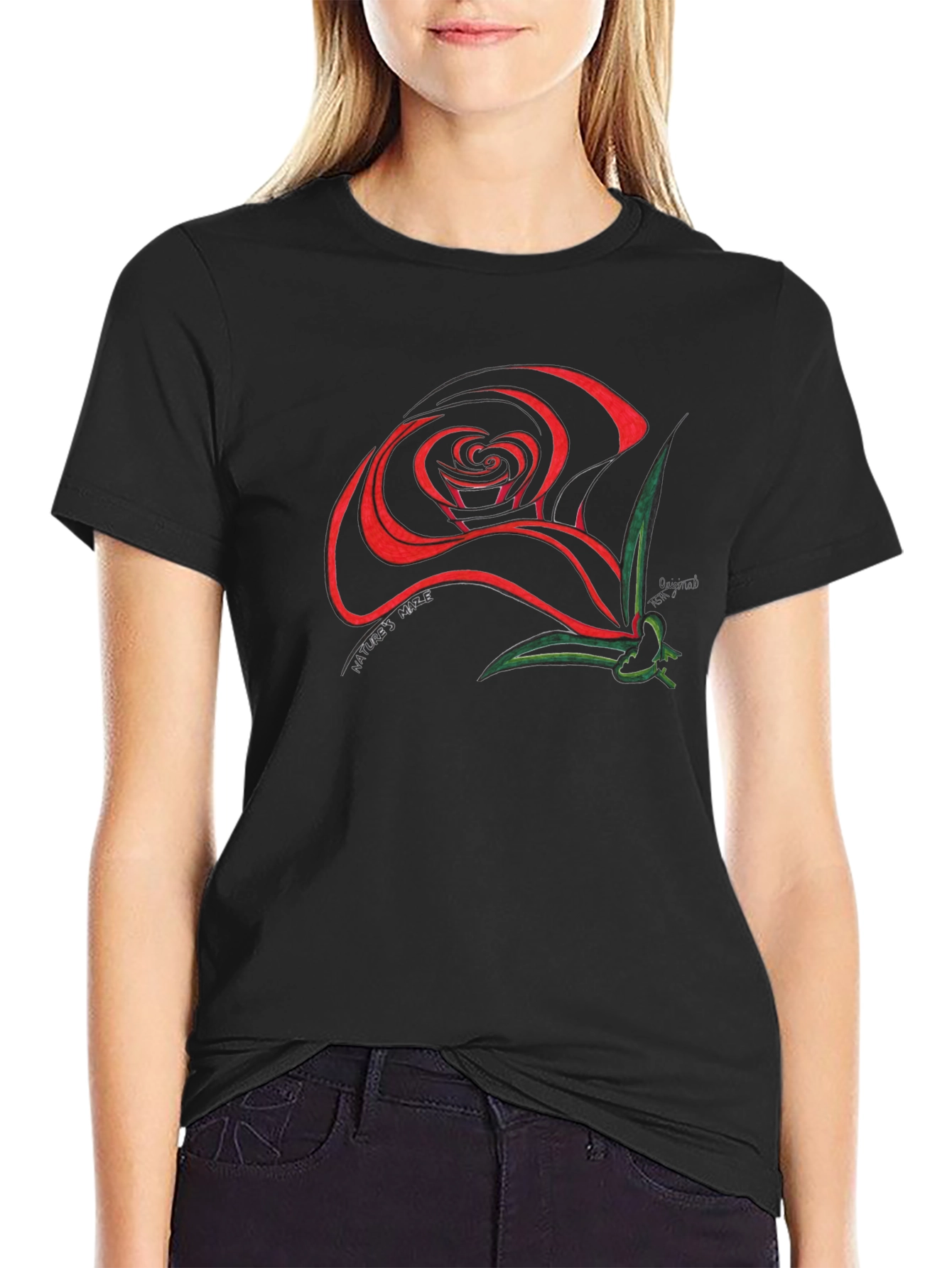 Abstract Rose Graphic T-Shirt - Unisex Cotton Tee