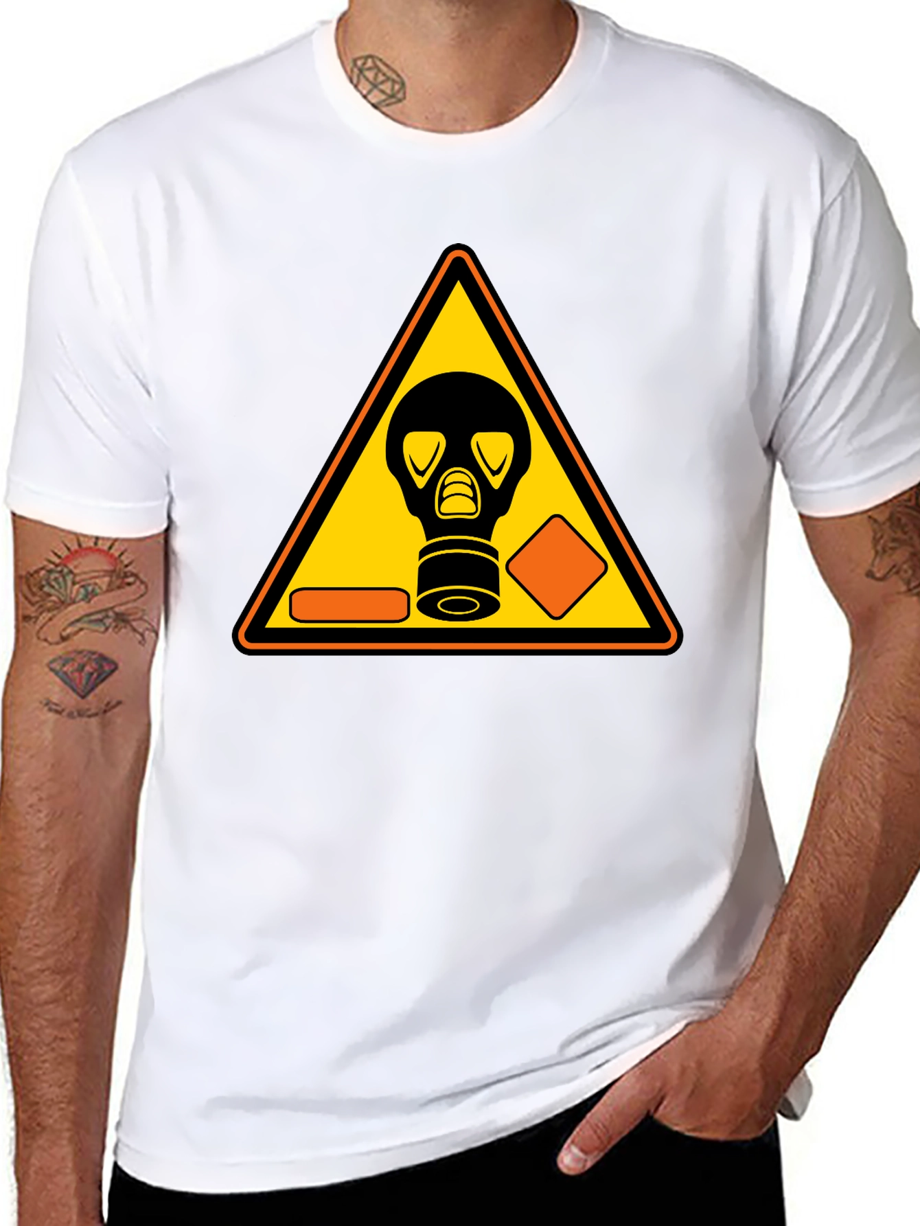 Biohazard Gas Mask Graphic Black T-Shirt