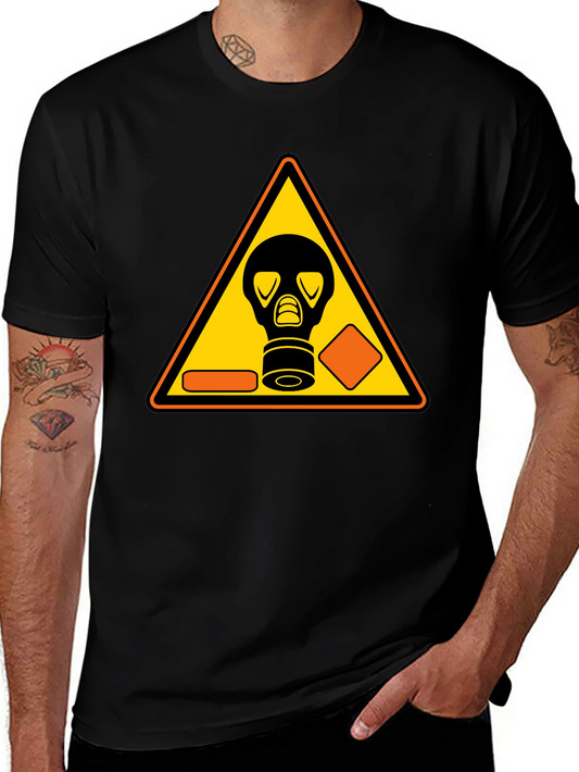 Biohazard Gas Mask Graphic Black T-Shirt