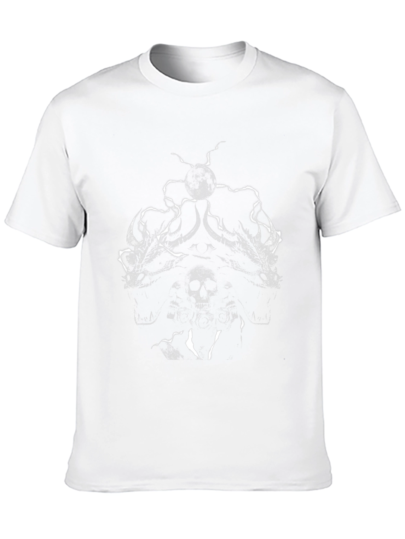 Skull and Dragon Graphic Print Black T-Shirt