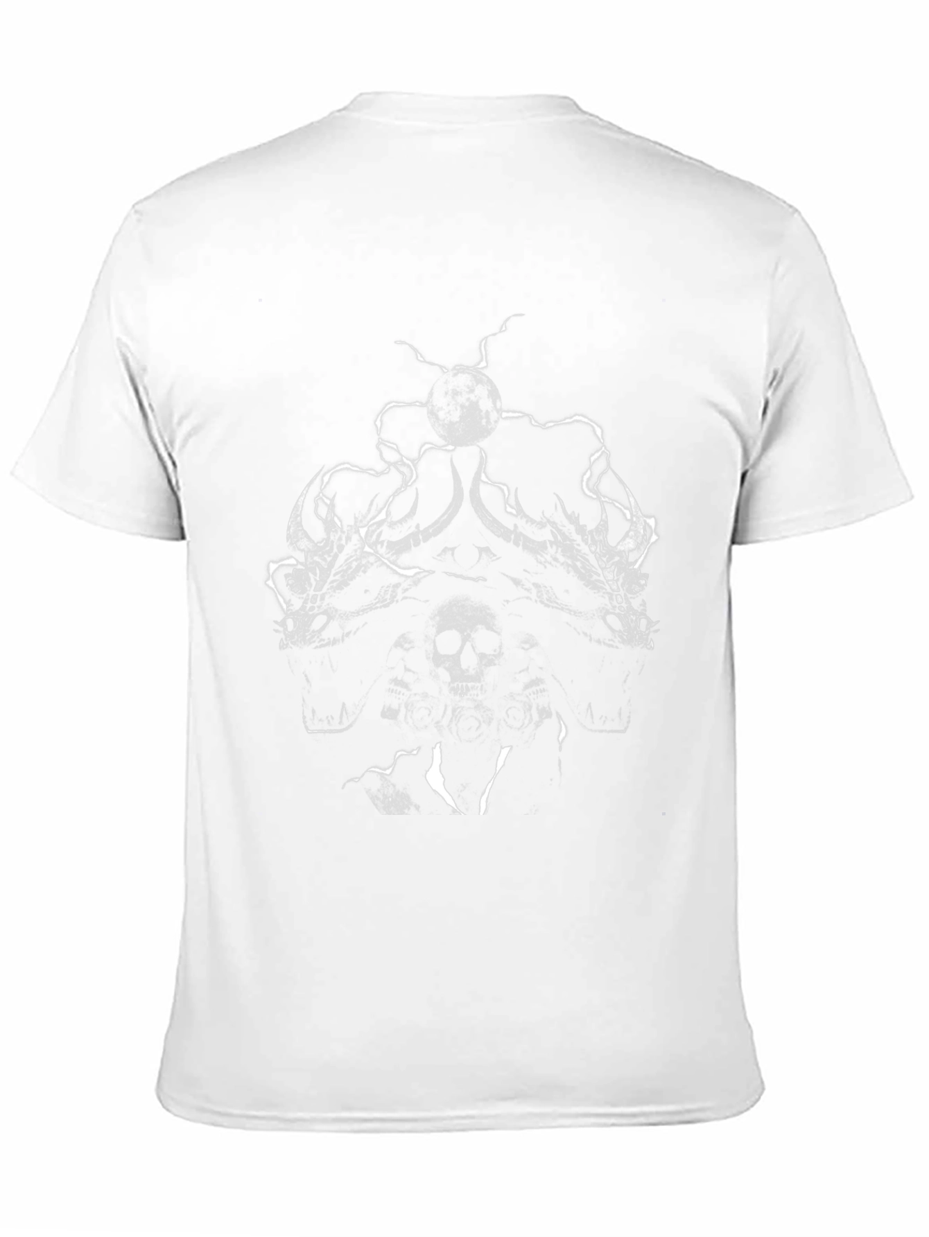 Skull and Dragon Graphic Print Black T-Shirt