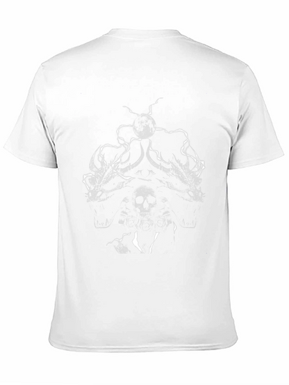 Skull and Dragon Graphic Print Black T-Shirt