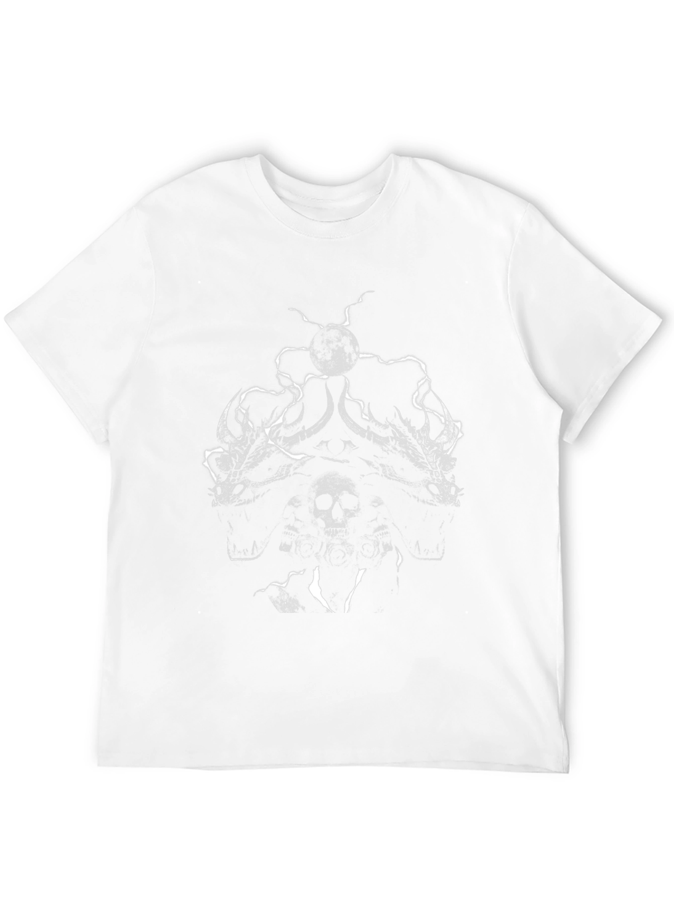 Skull and Dragon Graphic Print Black T-Shirt