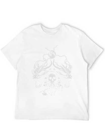 Skull and Dragon Graphic Print Black T-Shirt