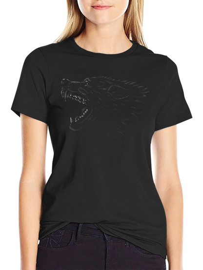 Mens Black Wolf Graphic T-Shirt