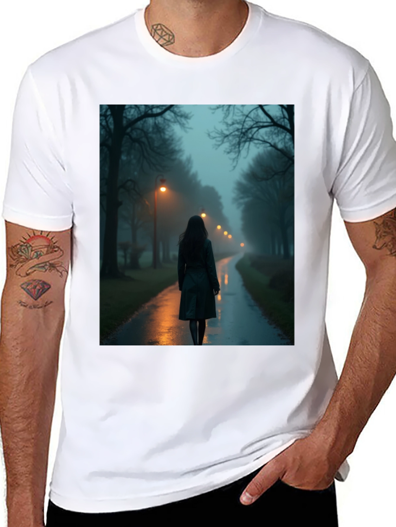Mystic Walk T-Shirt - Dark & Atmospheric Design