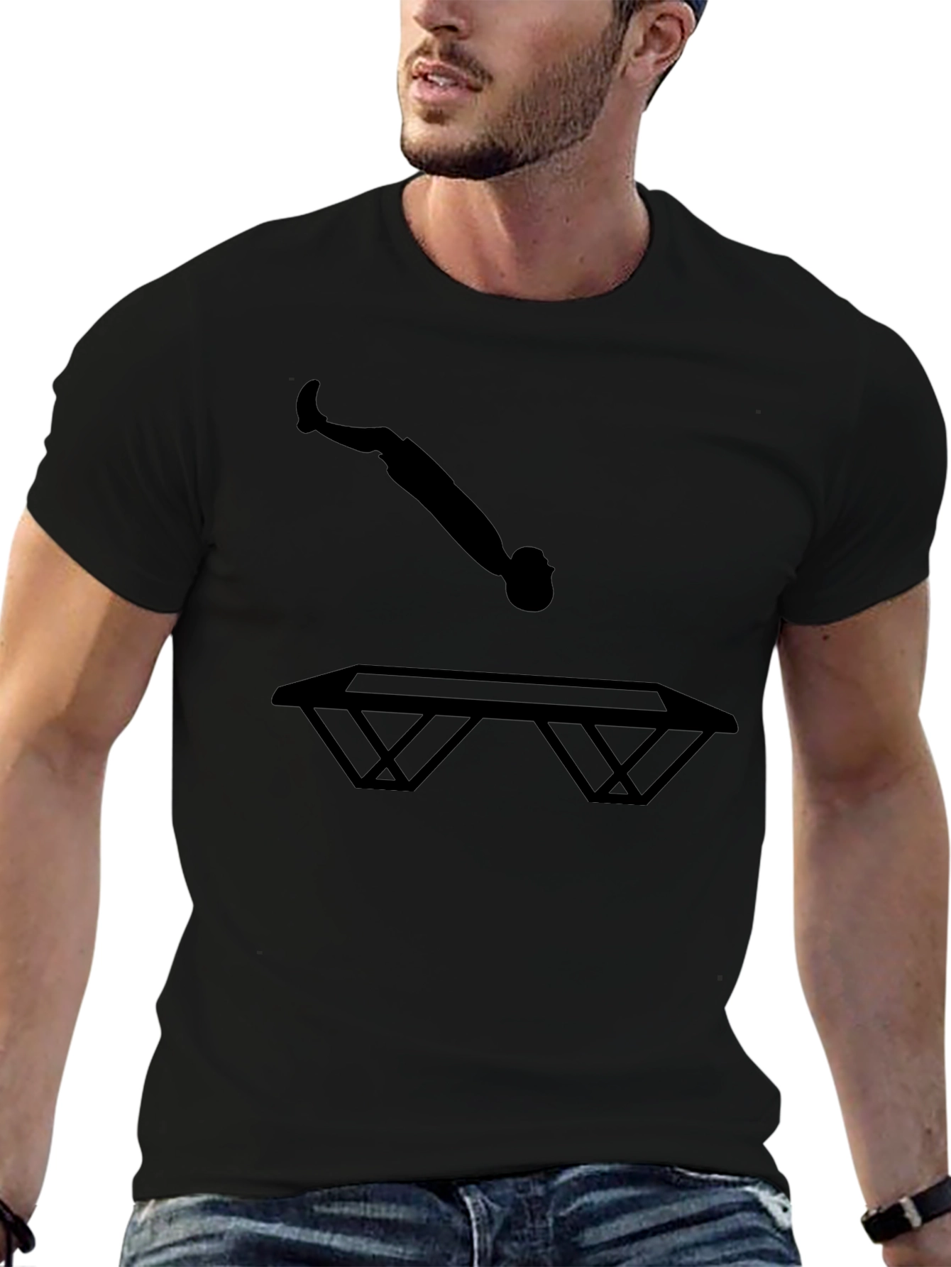 Trampoline Silhouette Black T-Shirt