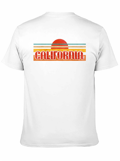 California Retro Sunset Graphic Tee - Black