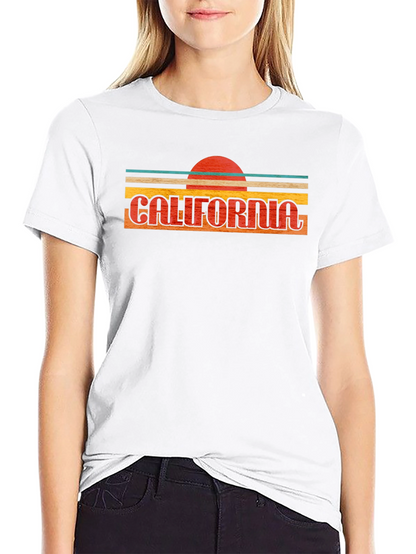 California Retro Sunset Graphic Tee - Black