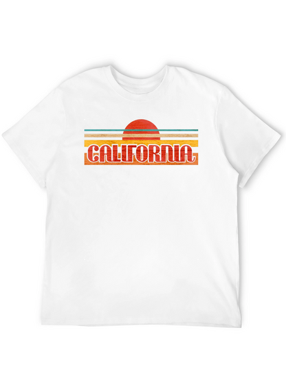 California Retro Sunset Graphic Tee - Black