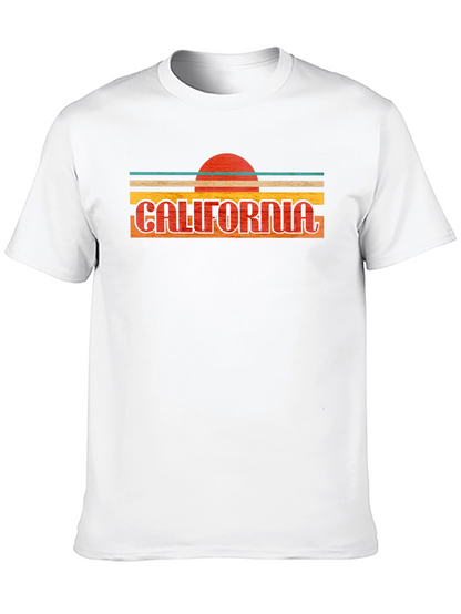 California Retro Sunset Graphic Tee - Black