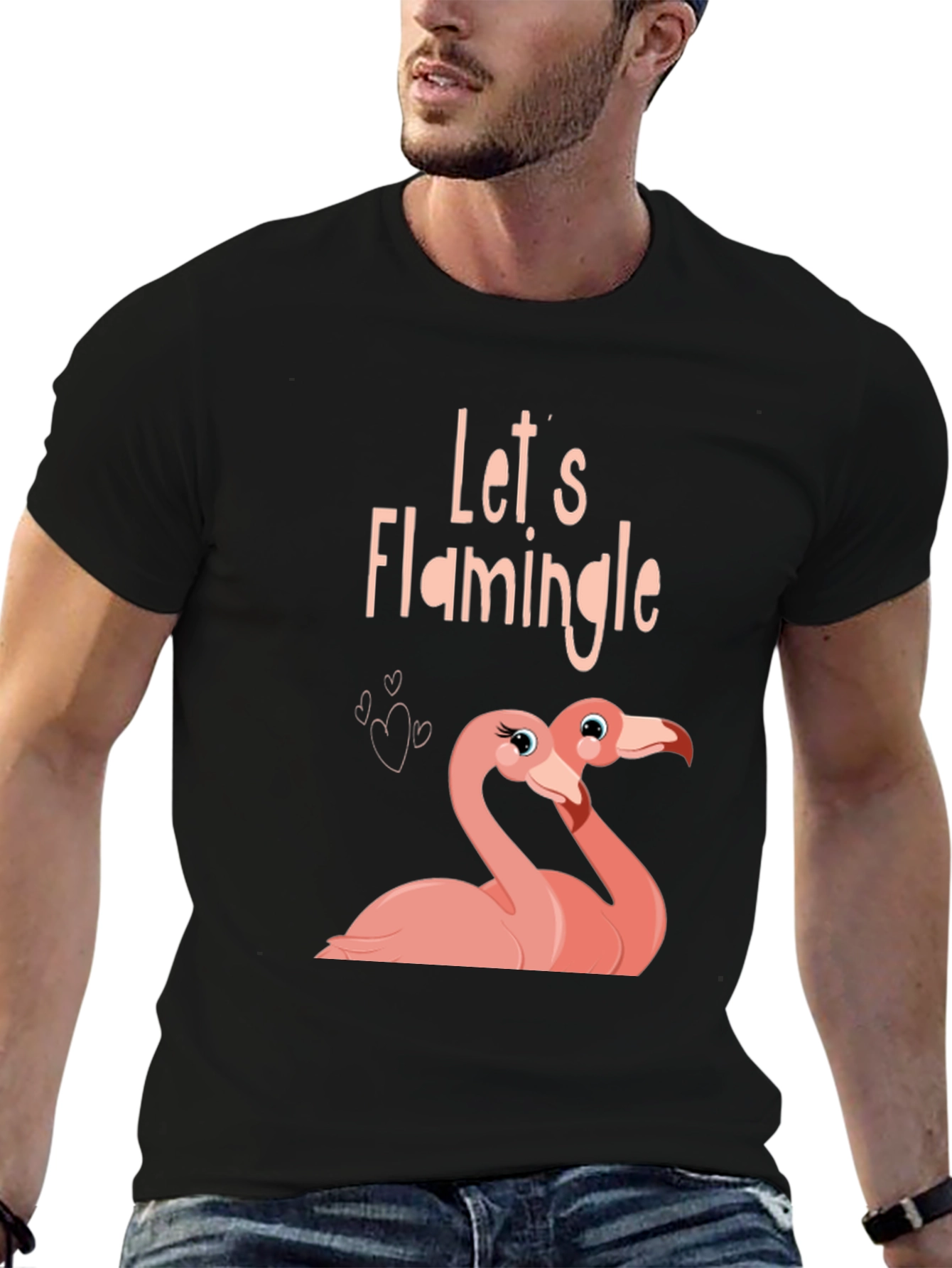 Lets Flamingle Black T-Shirt