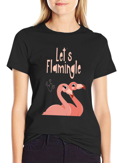 Lets Flamingle Black T-Shirt