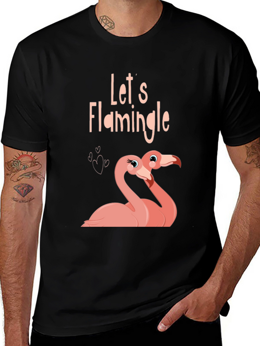Lets Flamingle Black T-Shirt