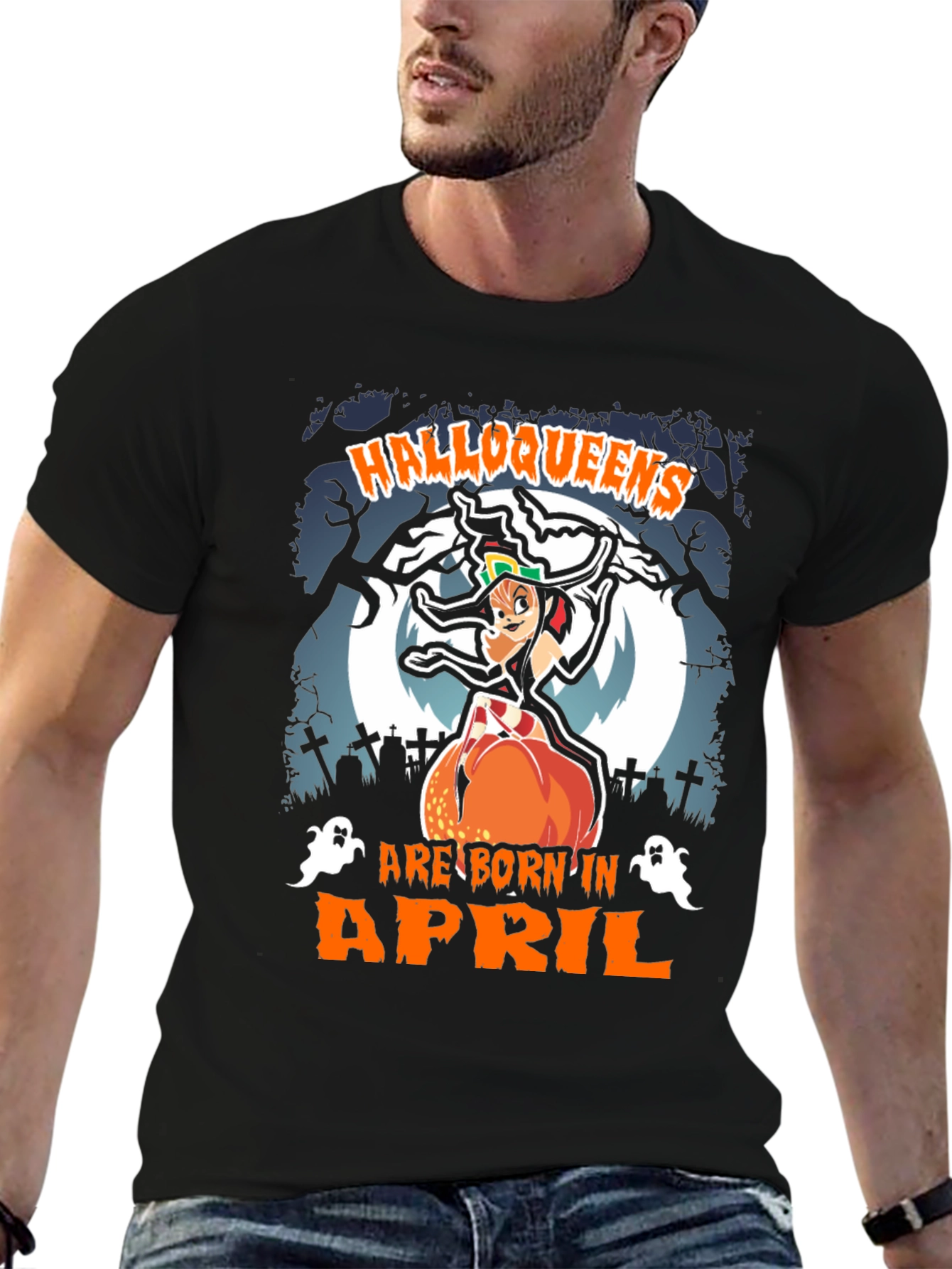 Halloqueens Born in April T-Shirt