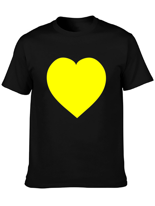 Black T-Shirt with Yellow Heart