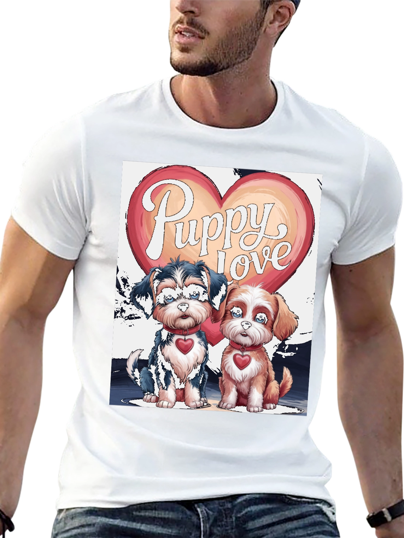 Puppy Love Valentines Day Graphic Tee