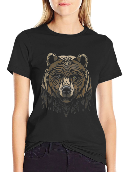 Bear Graphic Black T-Shirt - Stylish Animal Tee