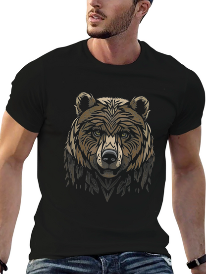Bear Graphic Black T-Shirt - Stylish Animal Tee