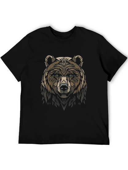 Bear Graphic Black T-Shirt - Stylish Animal Tee