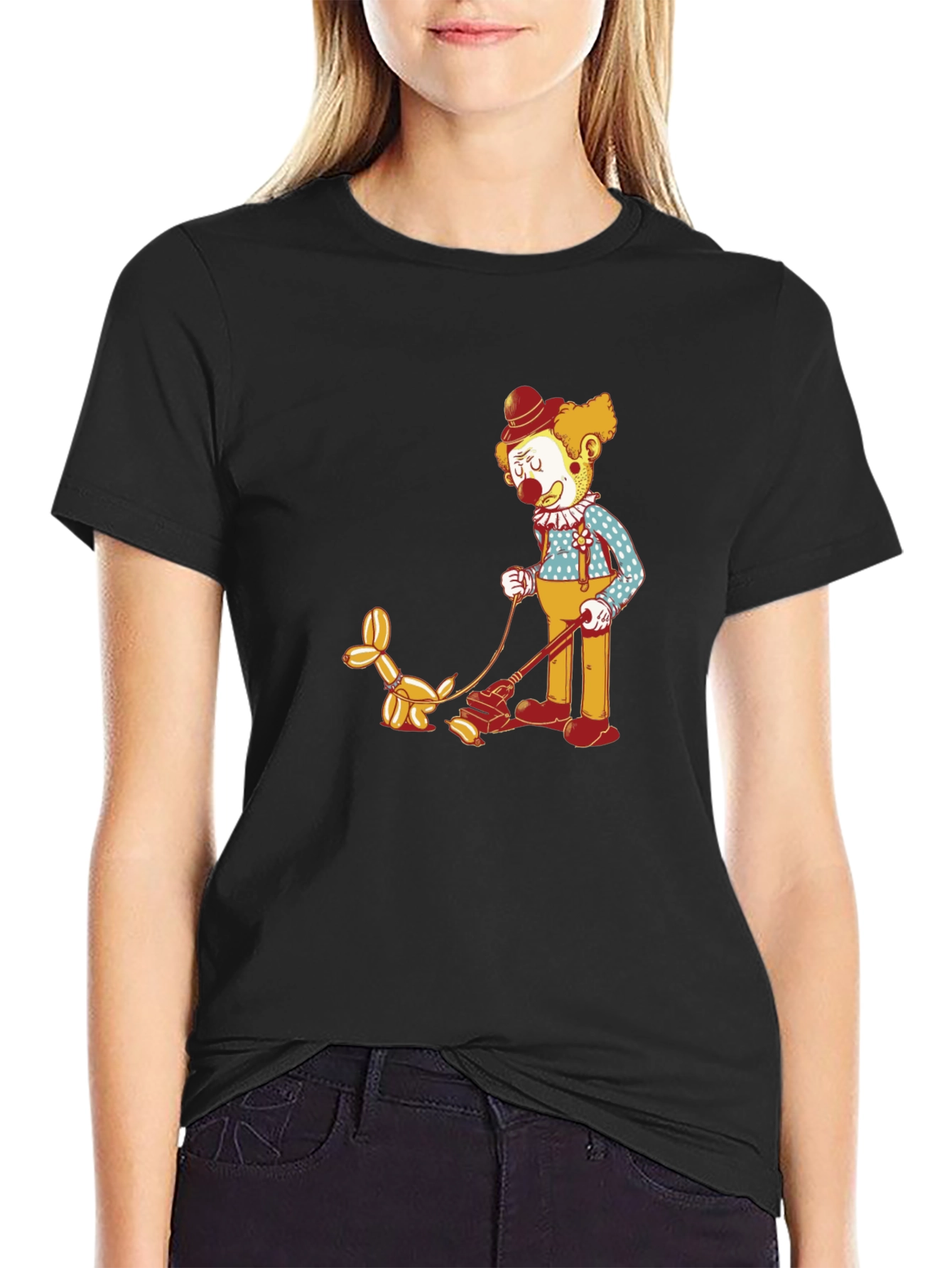 Clown Walking Balloon Dog T-Shirt